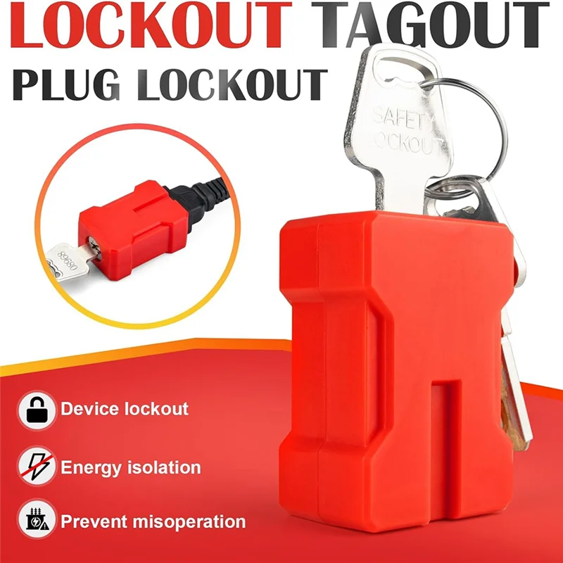 ABRU-2Set Plug Lock-Electrical Cord Plug Lockout Device,Electrical Shutdown Service Fits U.S Standard 2 And 3-Pronged Plugs