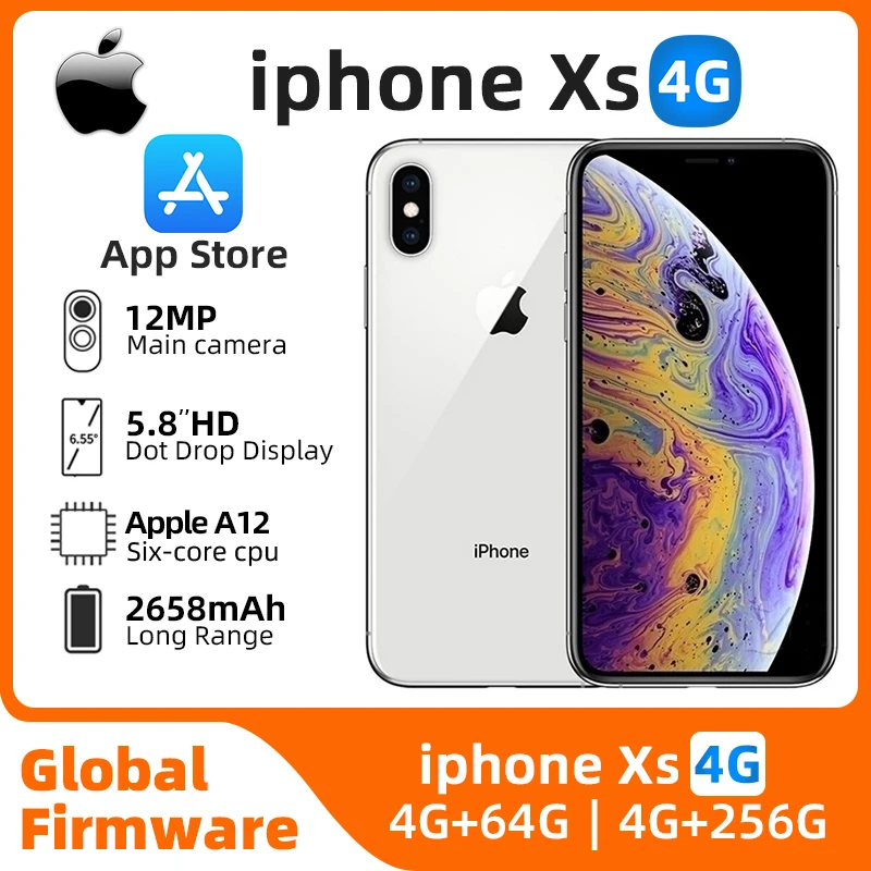 Apple-iPhone XS iOS, 5.8 ", 256 Go, Dean, toutes les couleurs, en bon état, original, téléphone d'occasion