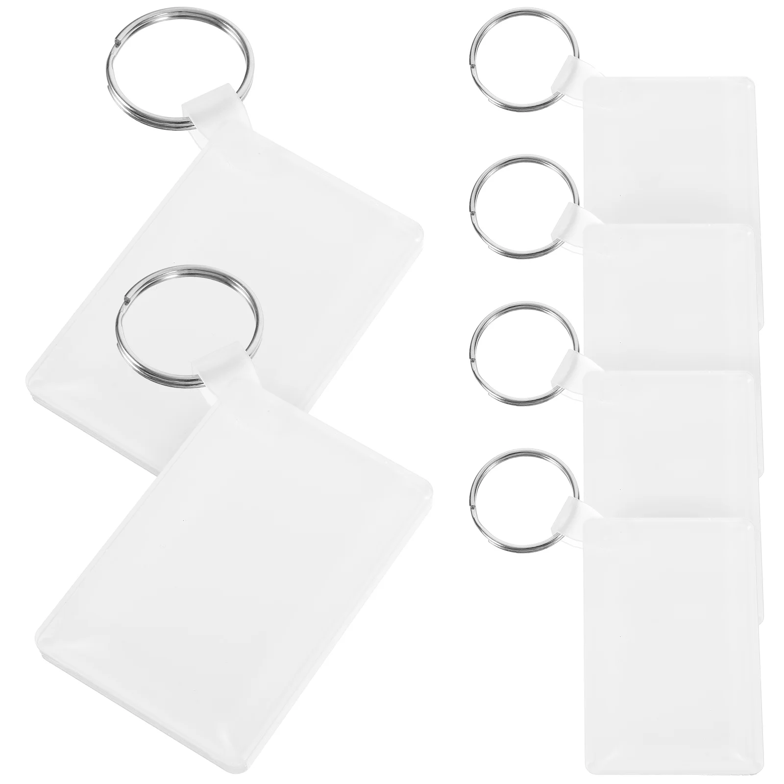 

6 Pcs Heat Transfer Key Chain Sublimation Keychain Blanks Ornaments Chains Rings Keychains