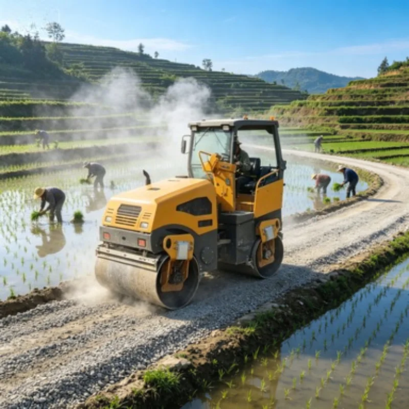 Easy Operation 8 Ton Hand Push Vibratory Road Roller Walk Behind Double Drum Compactor for Small Asphalt Repair
