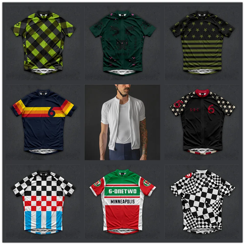 Twin Six 6 Team Mens Summer Wear Cycling Jersey Clothes Mtb Bike Mountain Road Bicycle Triathlon Short Sleeve Uniform Clothing