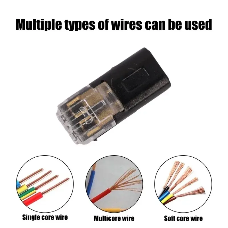 2 Pin Wire Cable Snap Connectors Quick Splice Electrical Cable Crimp Terminals for Wires Wiring 22-20AWG LED Car Connectors