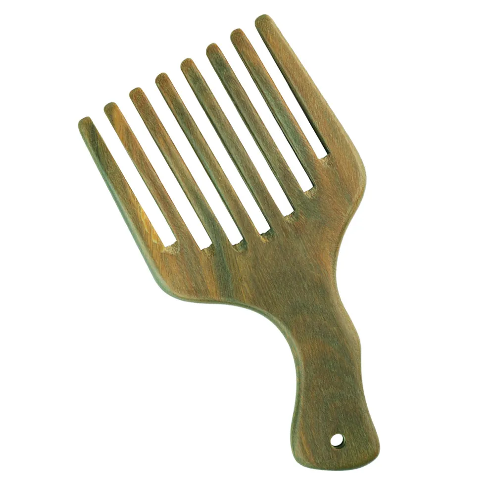 

Green Sandalwood Oil Comb Wide-Tooth Hair Pick Hair Styling Comb for Men Women Anti-Static Wooden Hairdresser Tool Comfortable