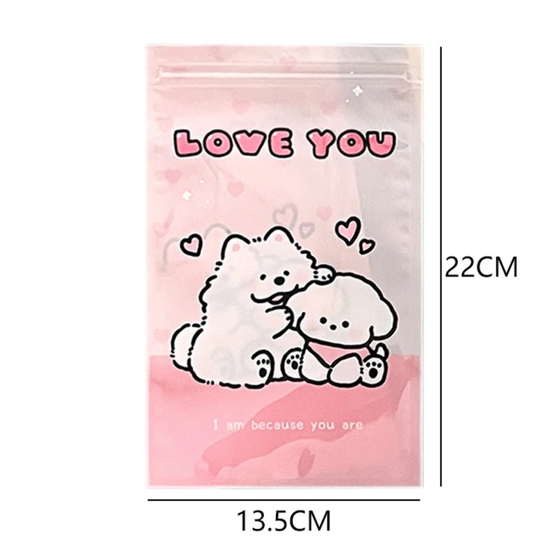 5PCS Cute Cartoon Dog Candy Bags Zip Lock Cookie Gift Plastic Bag For Biscuits Baking Package Kids Birthday Party Supplies