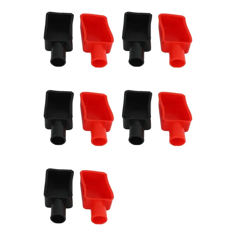 A96E-10 Pcs Car Battery Positive And Negative Protective Covers, Rubber Sleeves, Battery Terminal Protection Sleeves