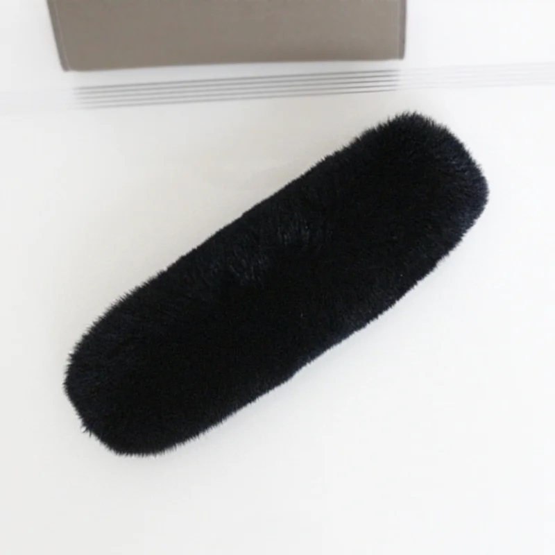 Genuine Rabbit Fur Replacement Bag Strap Handbag Shoulder Straps Cover Fur Handle With Magic Tape Winter Accessories 20cm R68