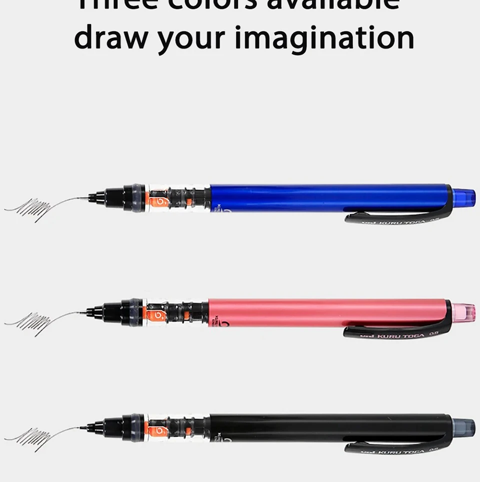 Japan UNI Druckbleistift KURUTOGA 0,5 mm nicht zerbrechlicher Bleistift Zeichnungsaktivitätsbleistift M5-452 Schulkunstbedarf – Detail 3