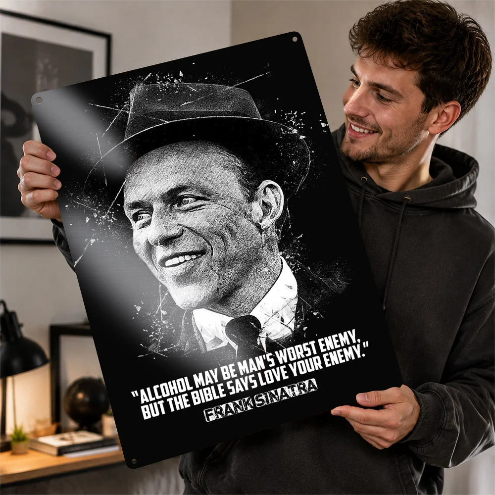 Frank Sinatra Printed Poster Customized Aluminum Metal Sign Dynamic Smooth Rhythm Wall Art Enhances Home Bars And Dining Rooms