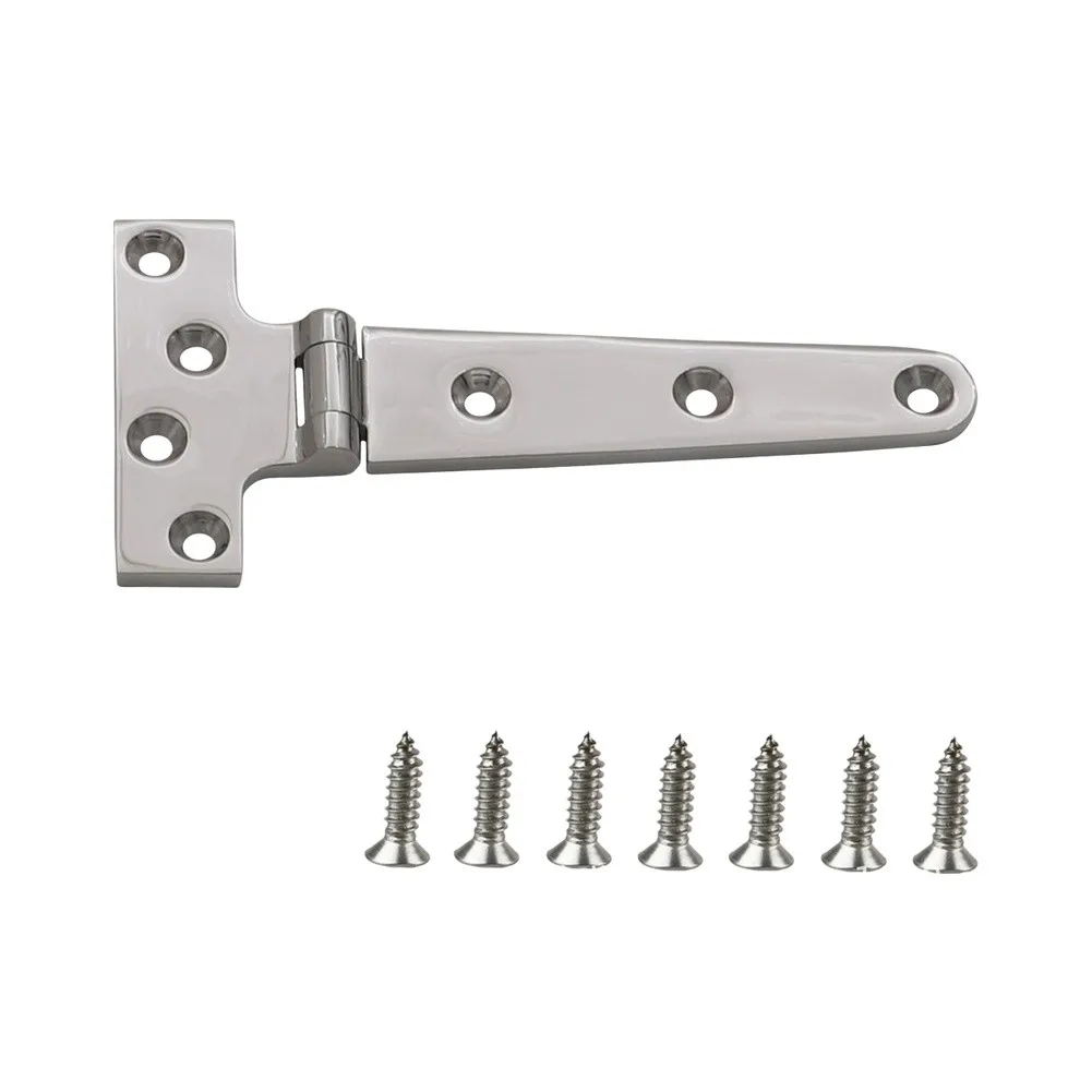 316 Stainless Steel T Hinge with Screws for Marine For Hatch Doors Boats RV Deck Panels Cabin Water Tank Covers