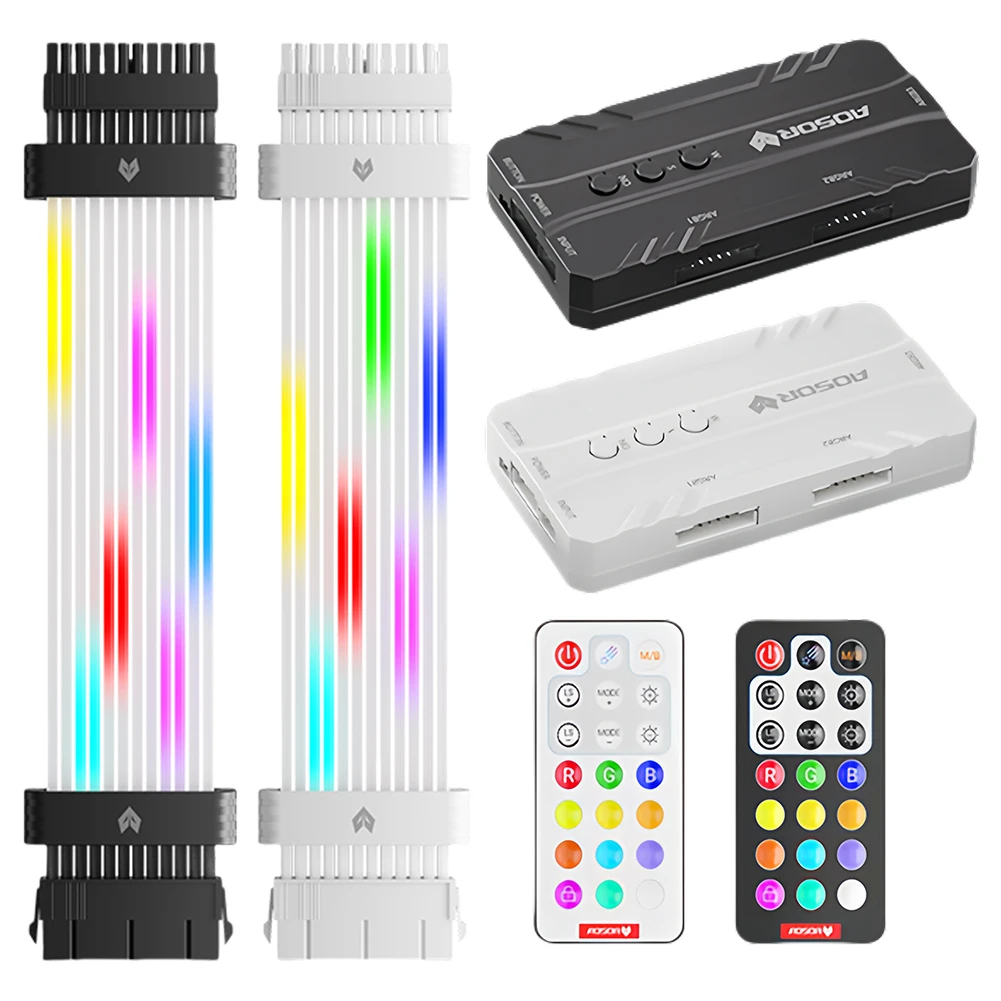 ARGB 마더보드 전원 공급 케이블, RGB 전원 익스텐션 케이블, 8 핀 ARGB 익스텐션 케이블, 24 핀, 5V