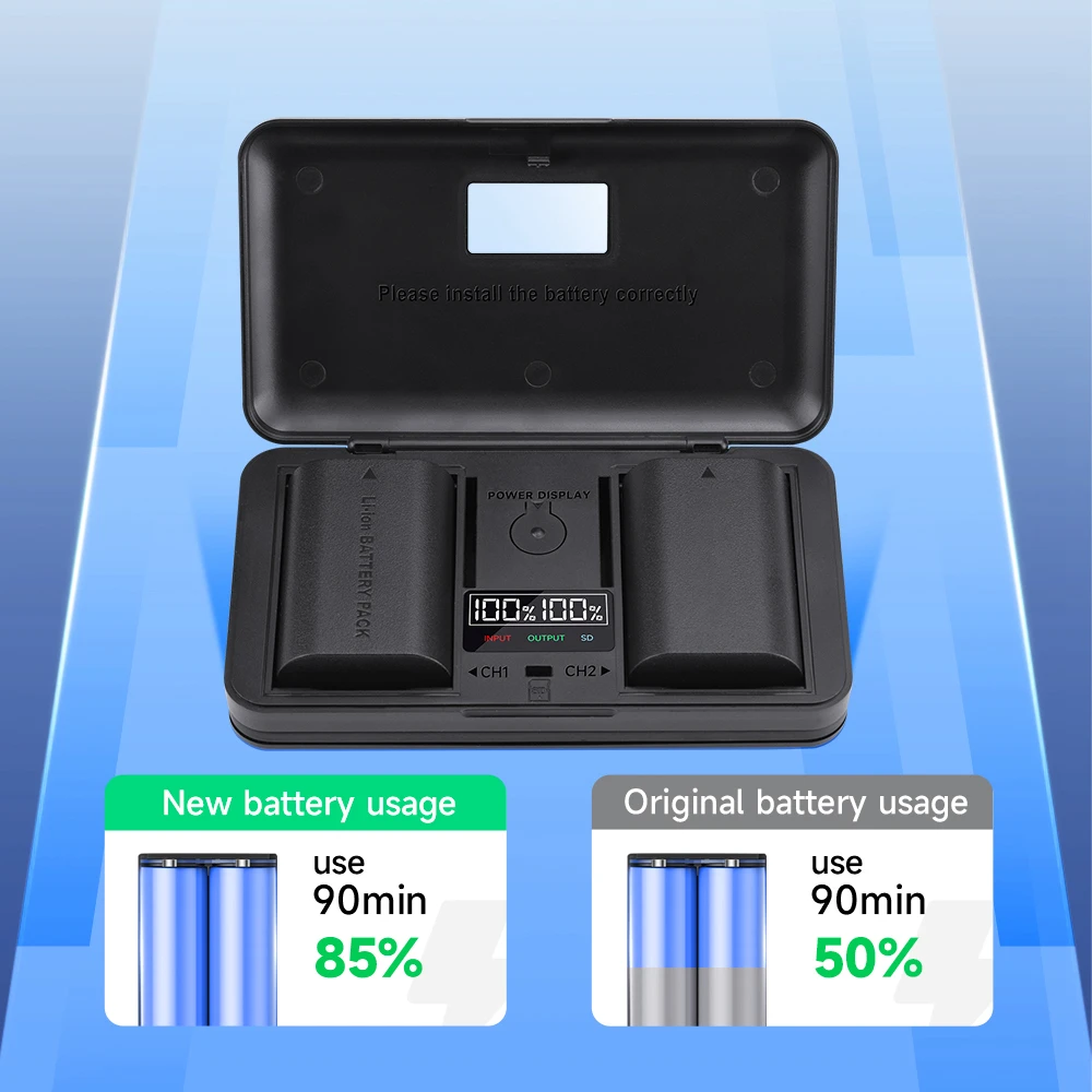 2PCS LP-E6 LP-E8 LP-E10 LP-E12 LP-E17 LP-E5 Battery+LCD Smart Charger Case Charging kit for Canon LP E5 E6 E8 E10 E12 E17 Camera