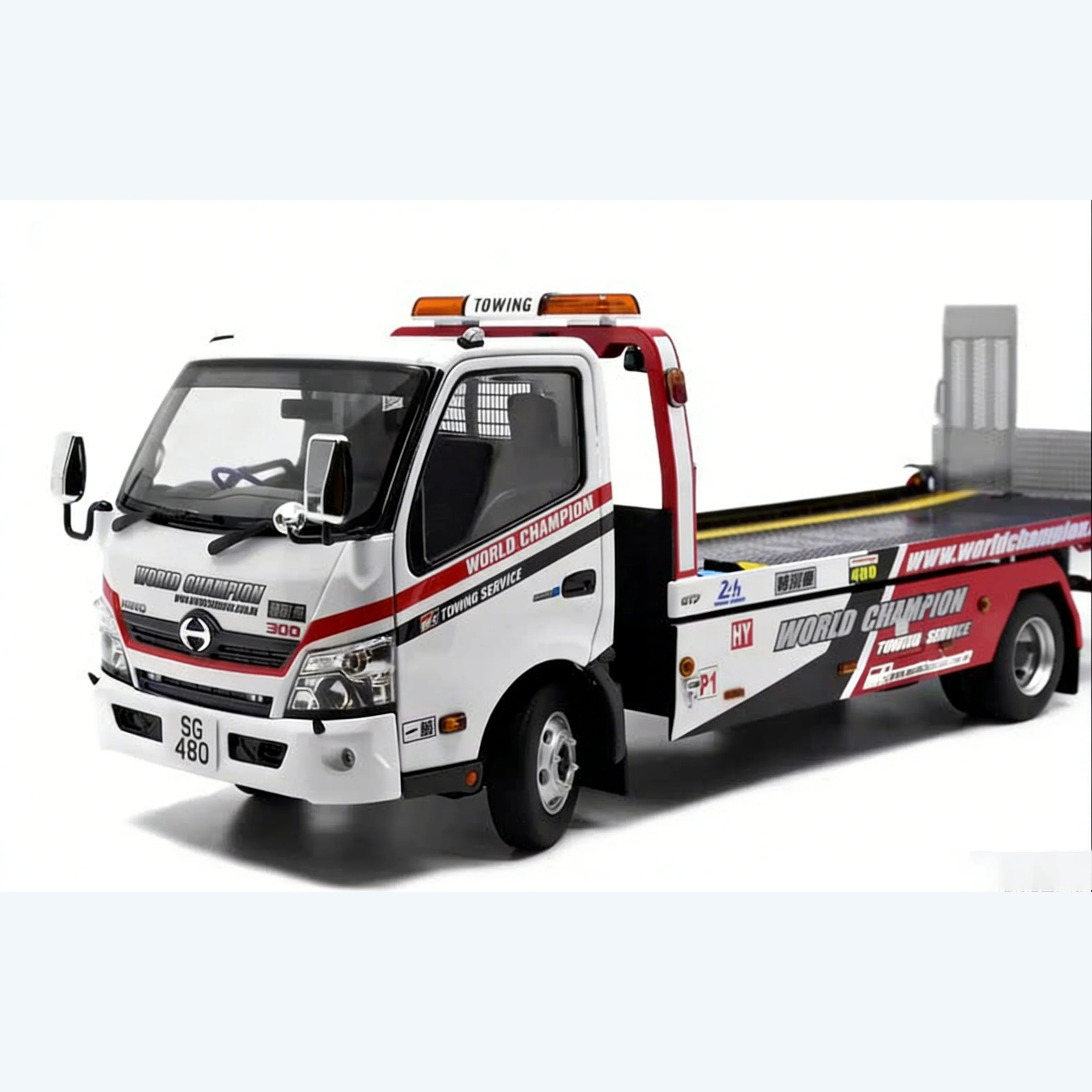 1:18 Scale Hino 300 2019 Simulation Alloy Tow Truck Static Diecast