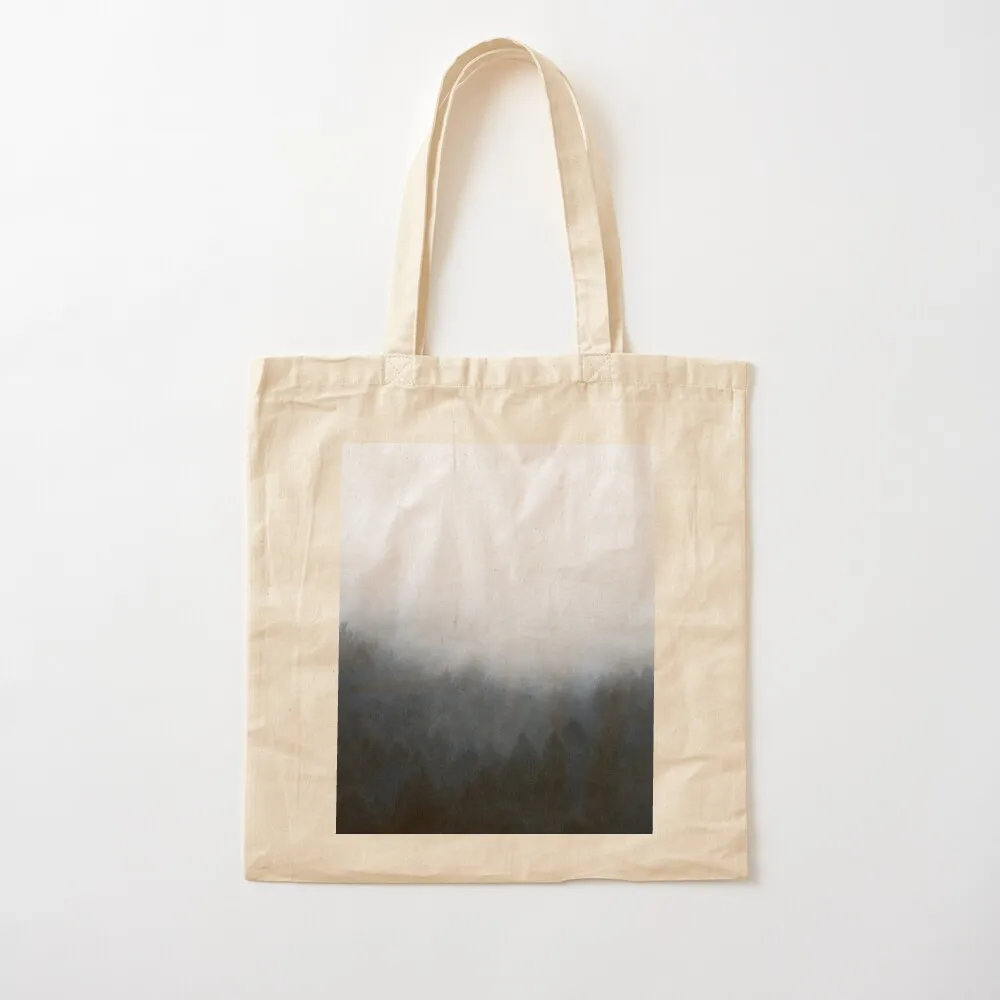 All Over // Misty Fairytale Wilderness Forest With Cascadia Trees Covered In Magic Blue Fog Series Tote Bag