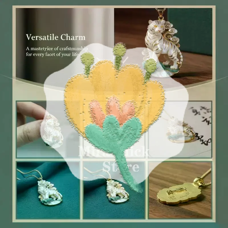 Ethnic Imitation Jade Pendant Necklace Non-fading Retro Ethnic Unisex Jewelry for Wedding Guest Holiday Gift Giving