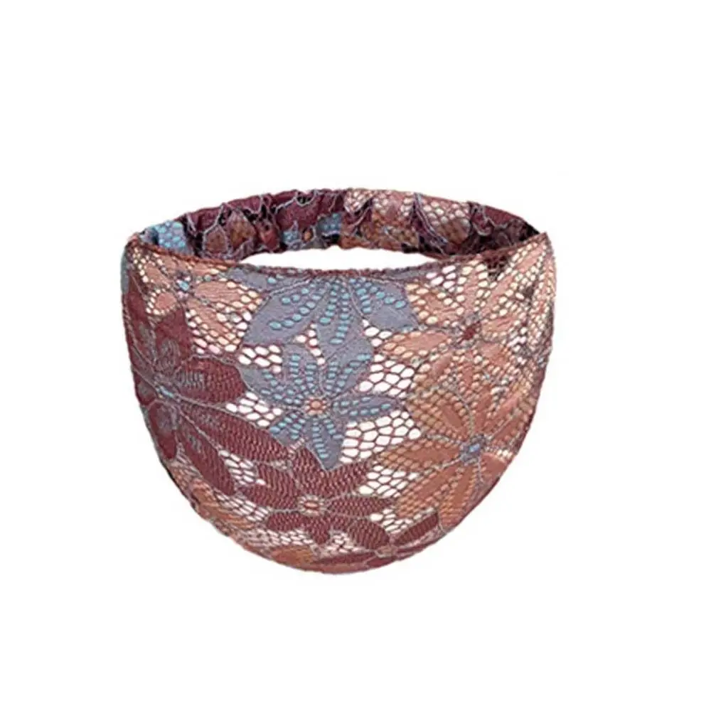 

Нескользящая сетчатая повязка на голову с цветком, обруч для волос, легкие кружевные ленты для волос, эластичные аксессуары для волос, широкая боковая повязка на голову для женщин/девочек