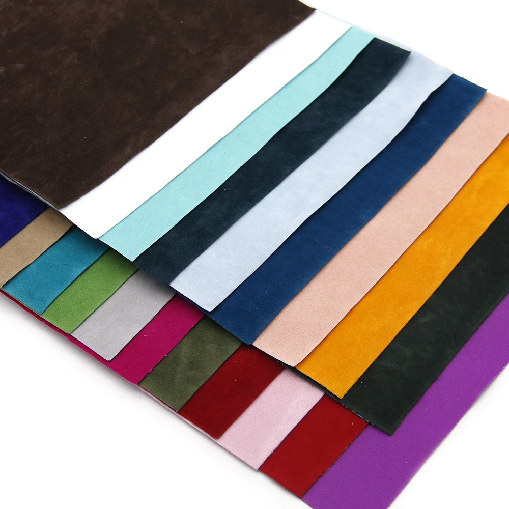 Double Side Velvet Faux Leather Sheets Solid Color Synthetic Leather Fabric Roll for DIY Earrings Hair Bows Crafts,1Yc5688