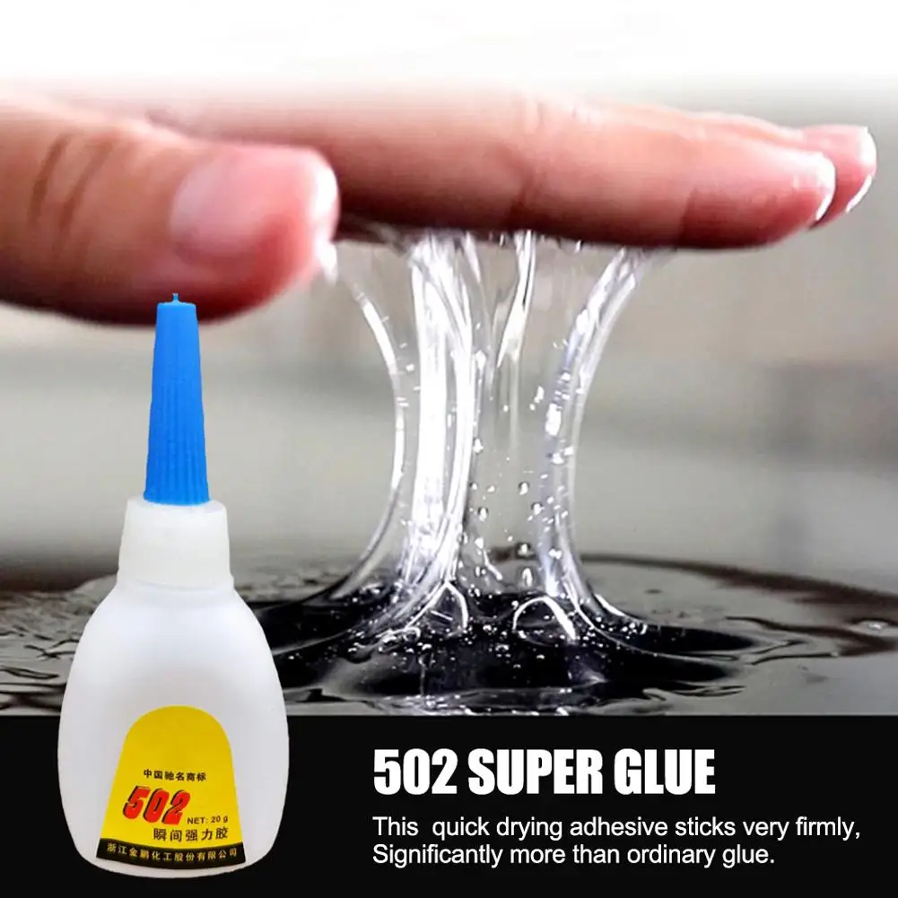 20g 502 Strong Quick Drying Glue Cyanoacrylate Adhesive Strong Tool Metal Leather Glue Liquid Rubber Wood Bond O7T8