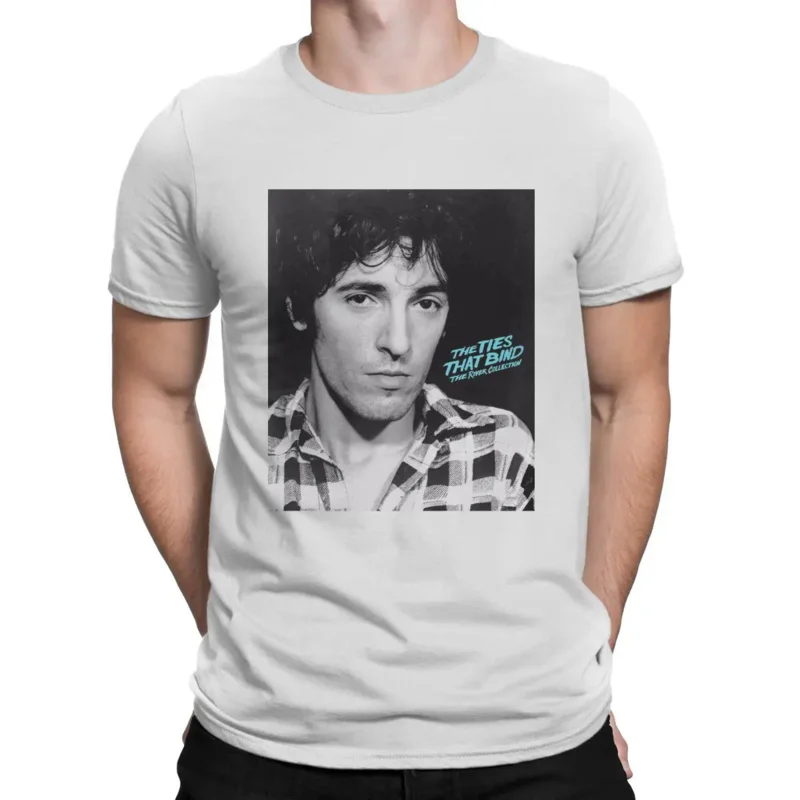 Bruce E Street Band Springsteen Men's TShirt The River Individuality T Shirt Harajuku Streetwear Hipster