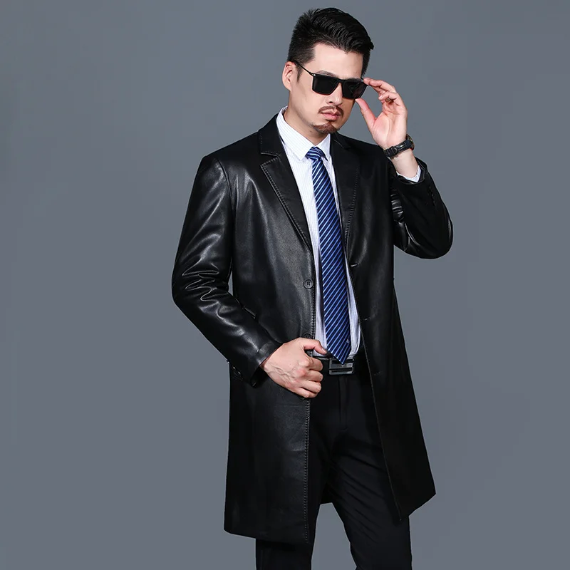 Sheepskin Leather Jacket Men 2024 New Genuine 's Coat Top Clothing Fashion Casual Trench Coats Male Xhl337