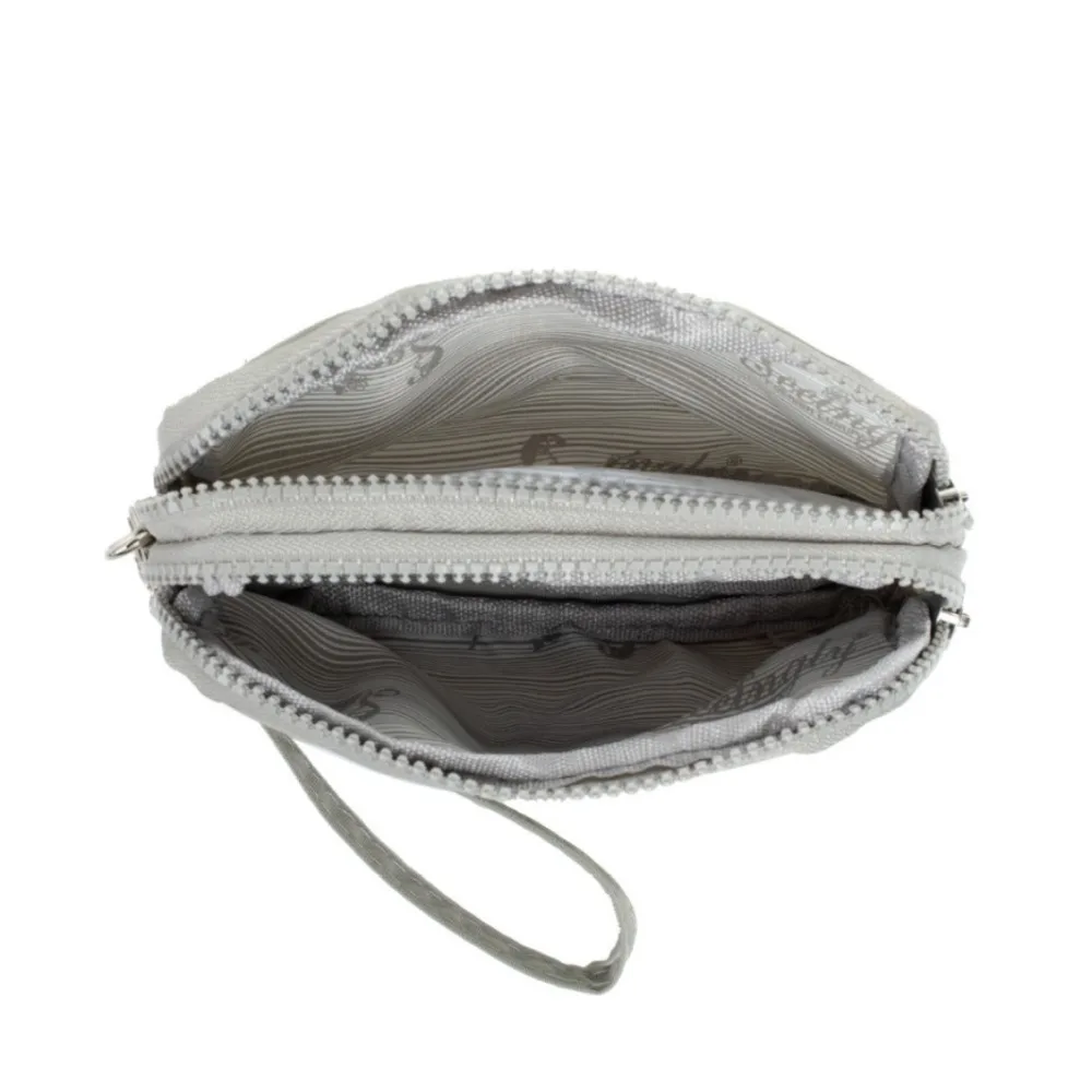 New Zipper Women Handbag Large Capacity Waterproof Storage Bag Solid Color Double Layers Phone Pouch