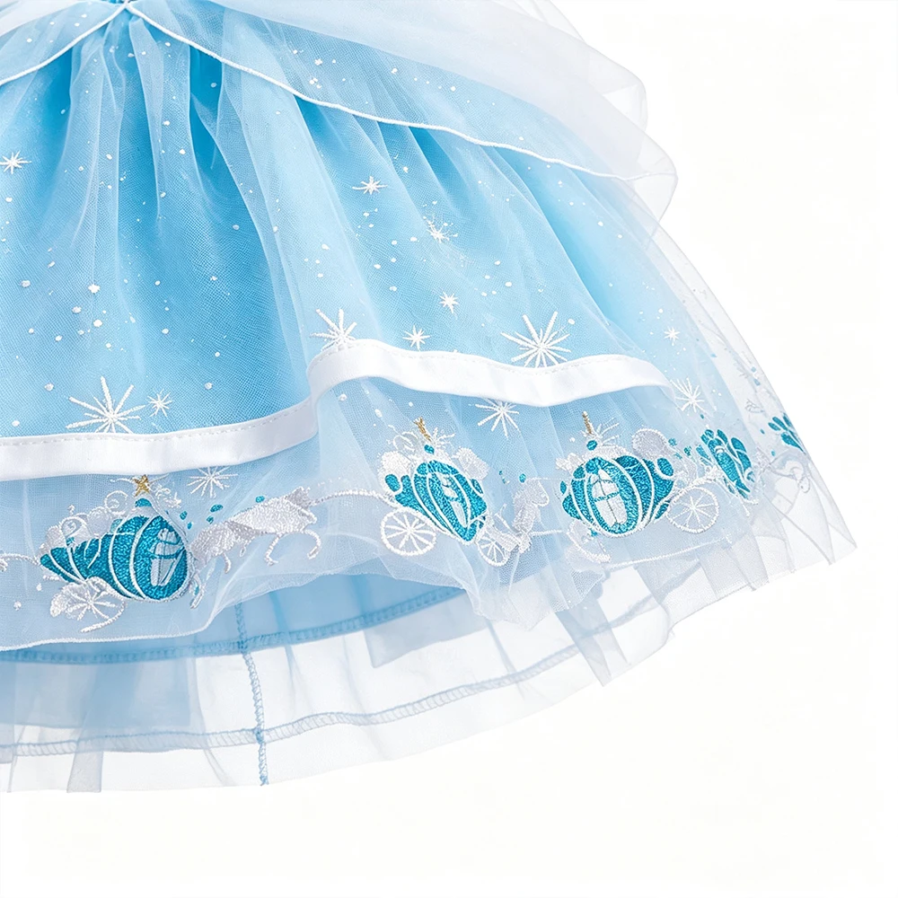 Kostüm Mädchen Blaues Prinzessinnen-Geburtstagskleid für Mädchen Festliche Kleider Kinder Halloween-Kostüme 2 3 4 5 6 7 8 9 10 Jahre – Detail 5