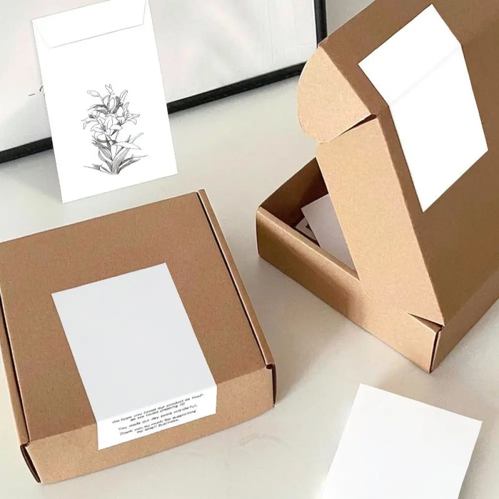 Thank You Stickers Rectangle Adhesive Labels For Gift Box Packaging Sealing Decals Decorative Tags For Shipping Present Wrapping