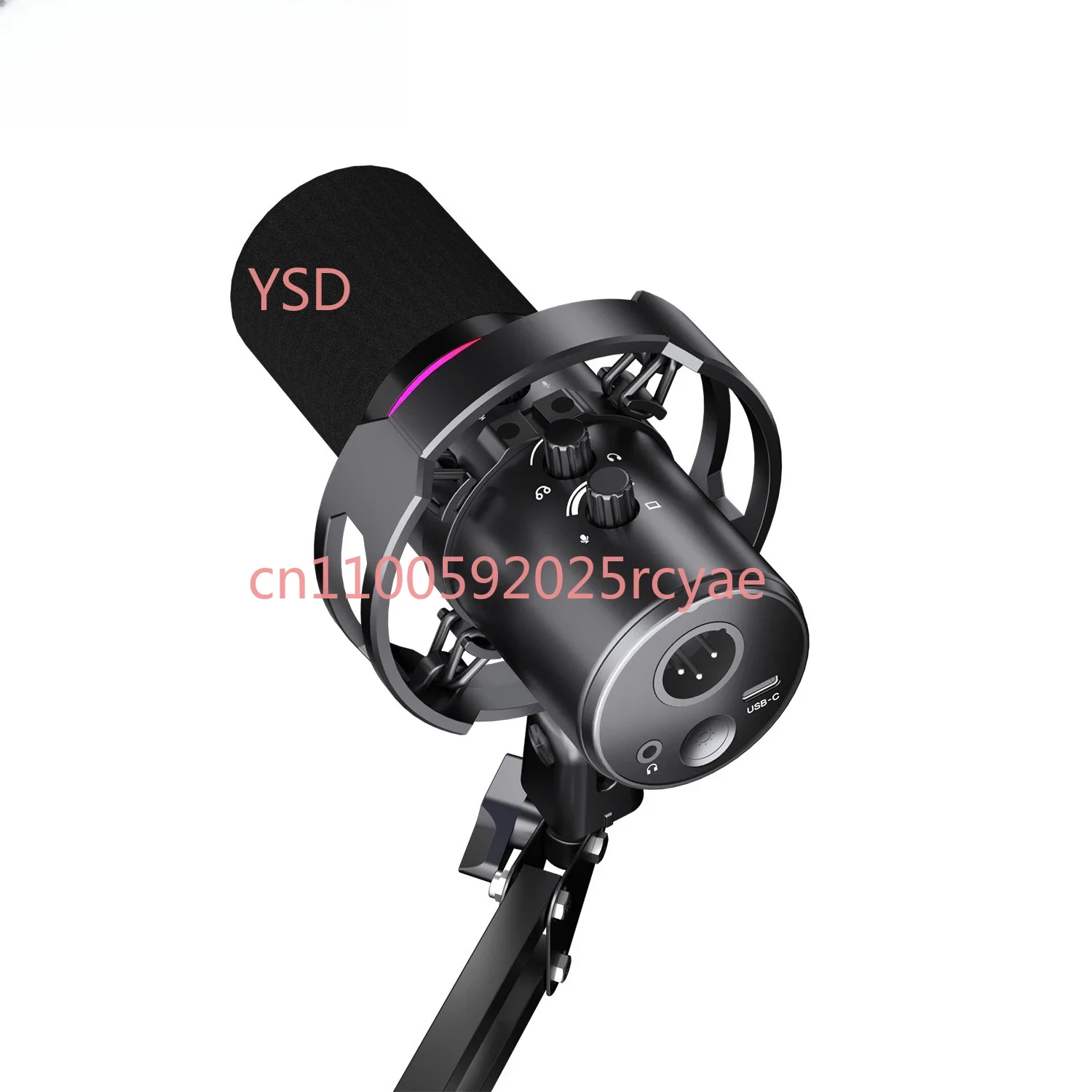 WM8 Dynamic Computer USB Microphone Desktop Esports RGB Recording Microphone Anchor Live KTV