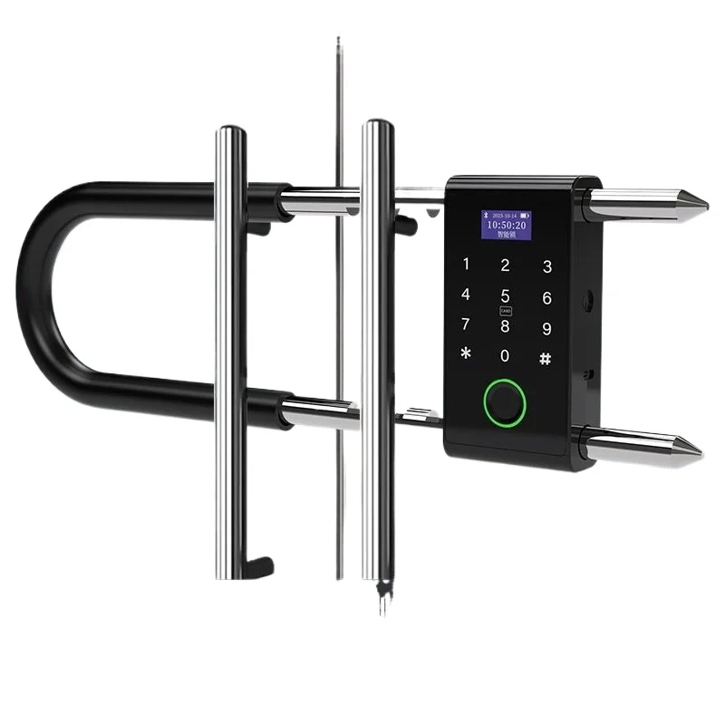 Outdoor waterproof U-lock Smart lock Office glass door Fingerprint lock Password lock