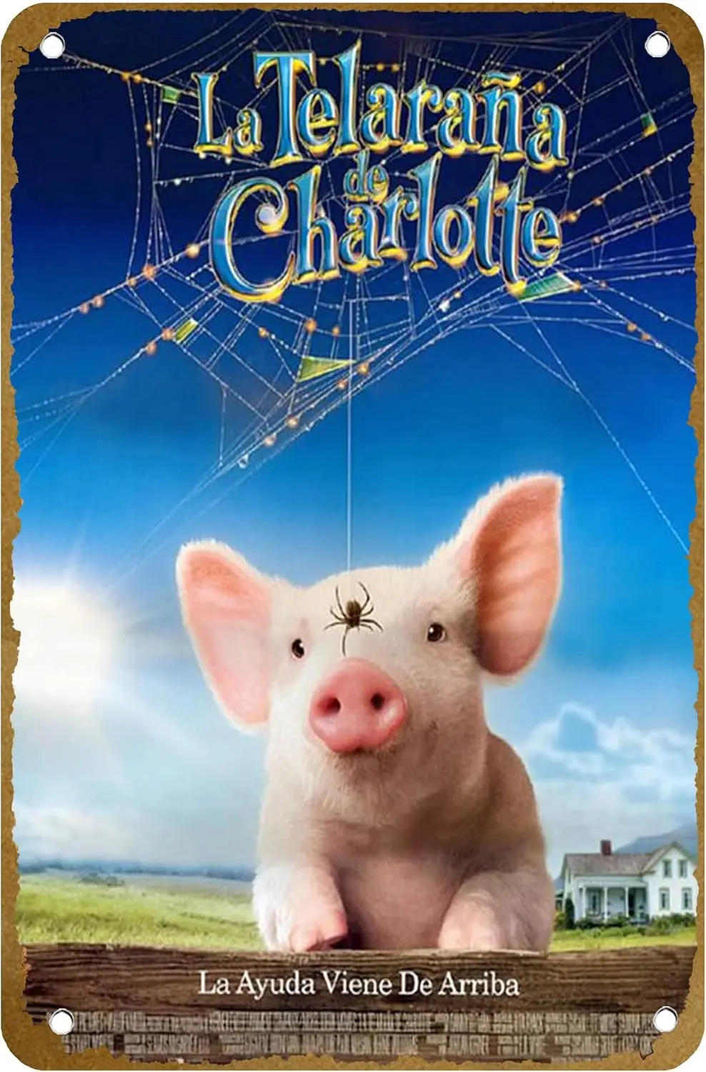 Web de Charlottes ( # 4 de 13) 2006 Póster de película Letrero de metal Logo Family Club Bar Café Dormitorio Arte Decoración de pared Regalo