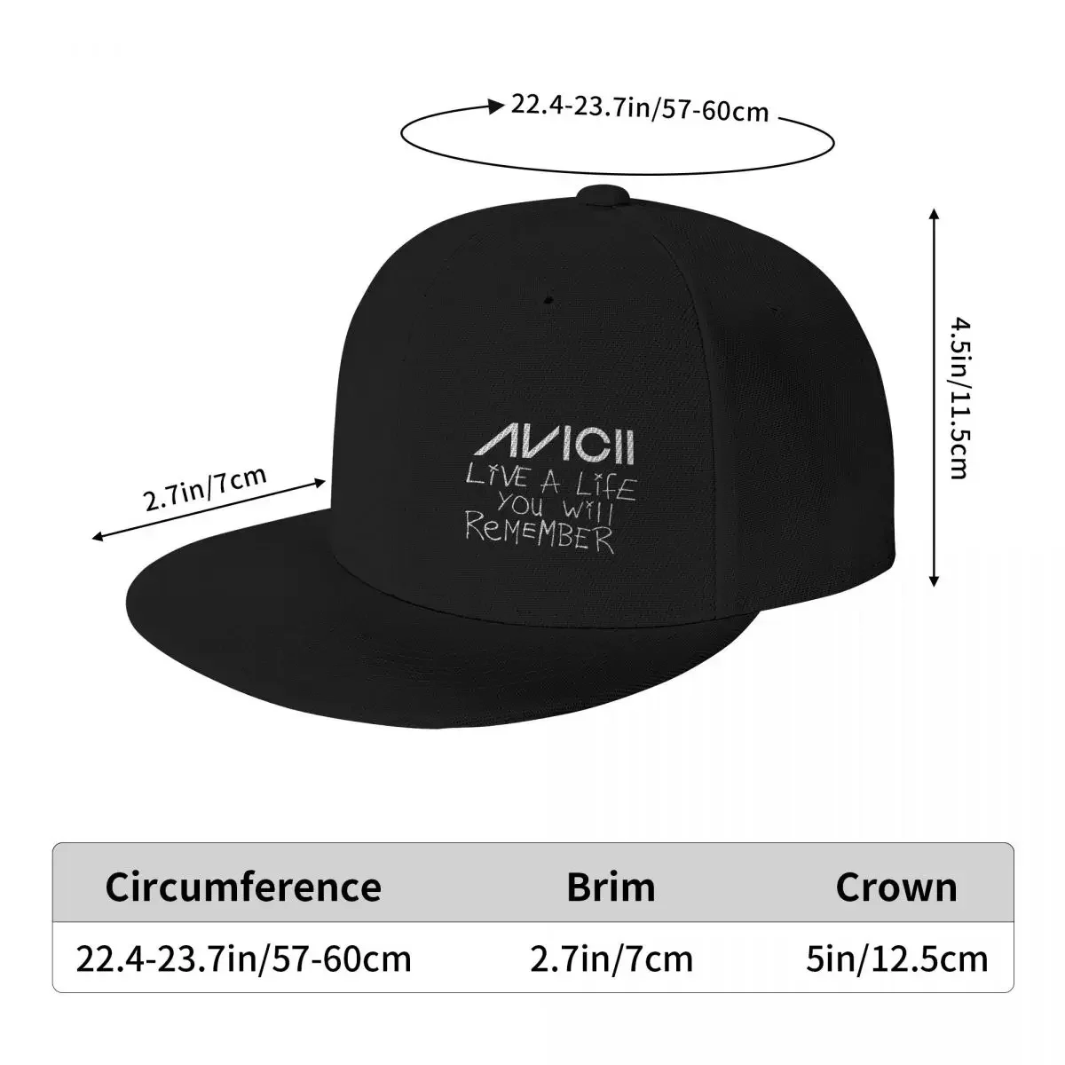 Trendy Avicii Live A Life You Will Remember Snapback Cap Headwear Adjustable Baseball Caps