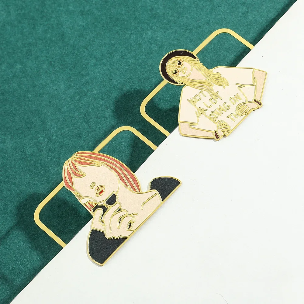 キャラクタークリエイティブブックマーク絶妙な金属ブックマーク美的文具パーソナライズされた読書アクセサリーブックページホルダー