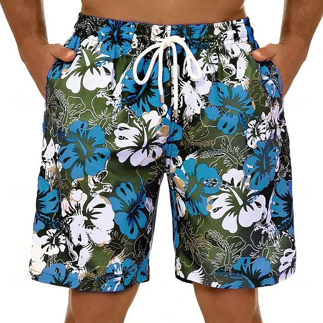 

3D floral print men's casual shorts Tropical summer simple style fashion shorts, quick-drying and comfortable close-fitting