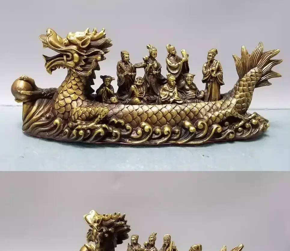 Metal 1 foot 2 Eight Immortals Dragon Boat Decoration Decoration Home Office Cultural and Creative Decoration