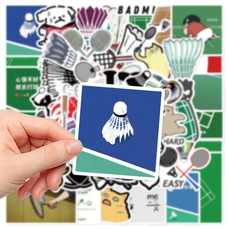 50pcs Cartoon Funny Badminton Series Graffiti Stickers Suitable for Helmet Desktop Wall Decoration DIY Sticker Pack Wholesale