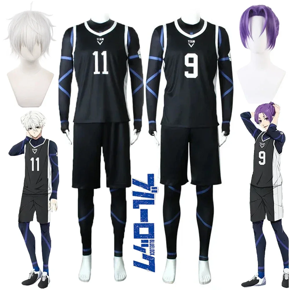 

Reo Mikage Cosplay Anime Blue Lock Nagi Seishiro Cosplay Costume Wig Jersey Jumpsuit Football Jersey Halloween Costumes ADULT
