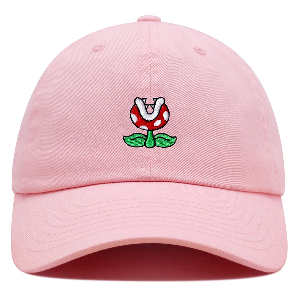 Piranha Plant Dad Hat Embroidered Cartoon Cute Mushroom Baseball Cap Woman Summer Cotton Sun Hat Man Trucker Hats