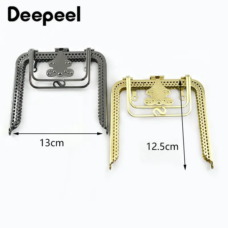 1Pc Deepeel 12*13cm Metal Bags Handle Bag Sewing Brackets Purse Frame Handles Handbag  Kiss Clasps Wallet Hardware Accessories