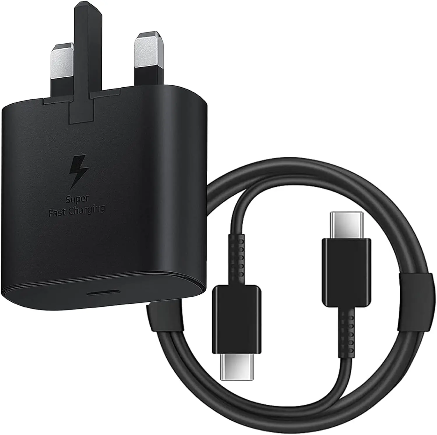 Cargador de 25W para Samsung, Cargador USB C Superrápido y Cable de 2M/6FT, Adaptador de Corriente, Cargador de Pared PPS Compatible con el Reino Unido