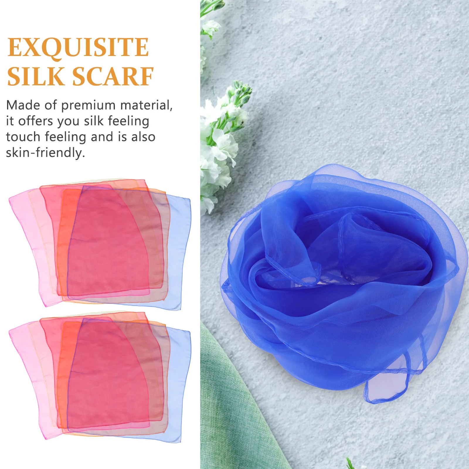 

Color Chiffon Scarves Kids Toys Juggling Props Square Dancing Music Child Baby Sensory Play