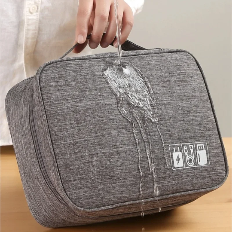 Electronic Accessory Bag Portable Travel Cable Organizer Waterproof Double Layer Cable Organizer Cable Phone Charger Flash Drive