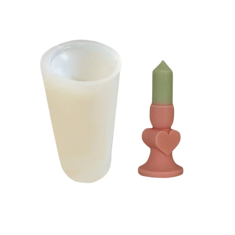 Long Pole Love Candle Holder Silicone Mold Aromatherapy Scented Candle Mold Home Deco Candle Making Supplies