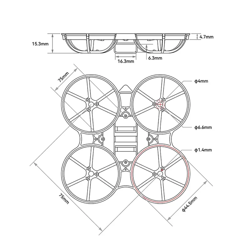 BETAFPV Meteor75 Air Meteor65 Air Brushless Whoop Frame For BETAFPV Air75 / Air65 FPV RC Drone Micro Air Canopy For C02 C03