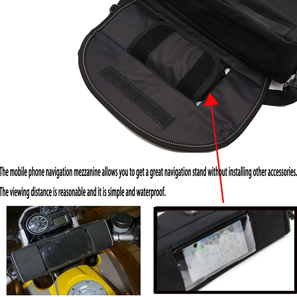 ل Zontes zontes 368G 703F 350T k350 350X 350R 350S دراجة نارية مقاوم للماء السفر حقيبة مقود الدراجة الملحقات