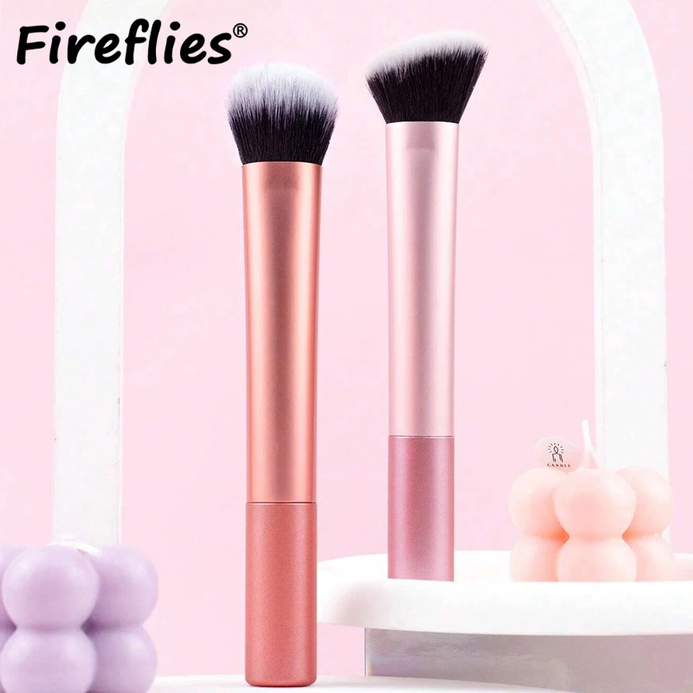 Makeup Brush Set Angle Round Flat Head Foundation Brush Soft Bristle Skin-friendly Makeup Tool for Beauty