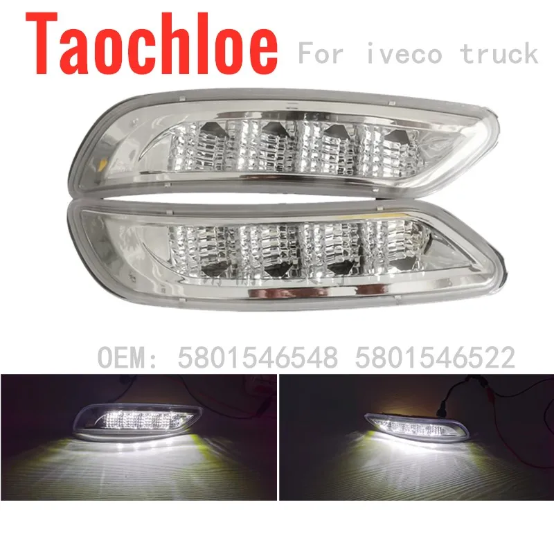 1 paire de feux de position de pare-soleil LED blancs pour IVECO Stralis camion remorque cabine lampes lumière de dégagement 5801546548 LH5801546522 RH