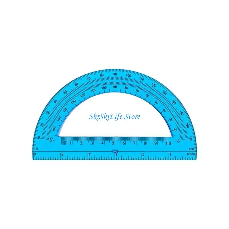 E65E 5pcs 180 graus Transferidor plástico 6 polegadas para elaboração geometria