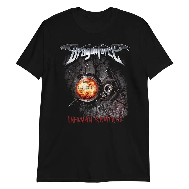 New DRAGONFORCE - Dark Metal Gothic Style Rock American Loose-Weave Printed T-Shirt for Men and Women