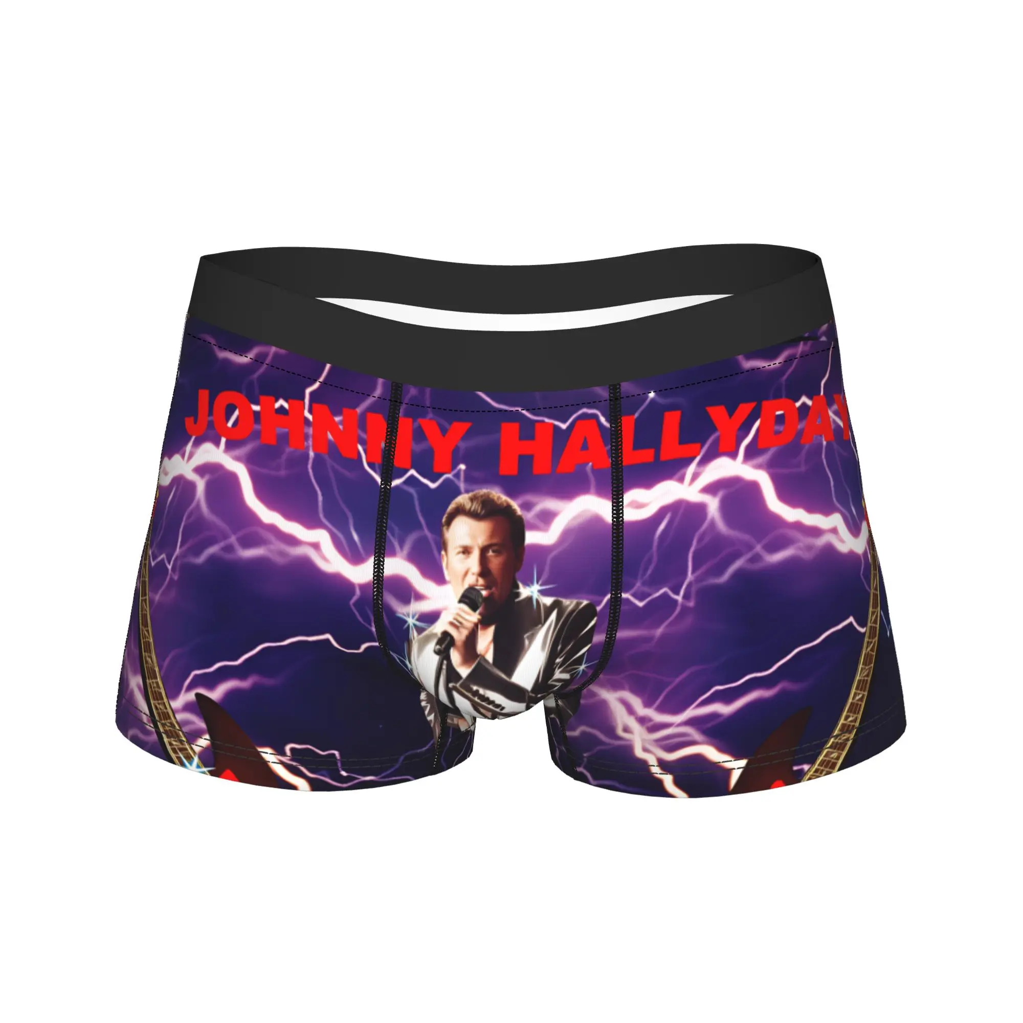 

Боксерские шорты Johnny Hallyday, нижнее белье с принтом, высококачественные шорты с принтом, мягкие модные мужские трусы больших размеров