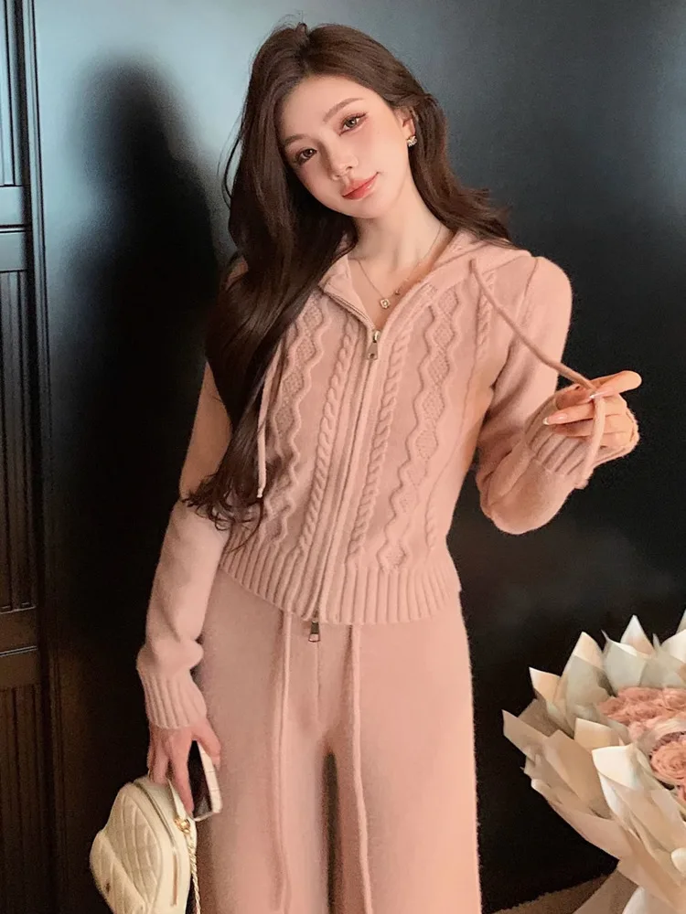 

Новинка 2024 года, одинаковые комплекты, кардиган, топы, свитер, комплект из двух предметов для женщин, осенне-зимние комплекты брюк, женская одежда, наряд sueter