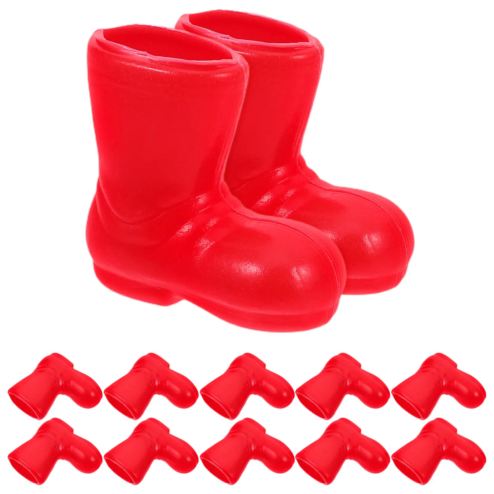 6Pairs Miniature Dollhouse Rain Boots Detailed Realistic Small Short Boots Home Indoor DIY Craft Accessories Christmas Festival view 2